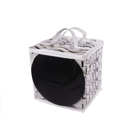 SUUR PUSLEMATT ÄÄRTEGA, 36 OSA, MUST/HALL/ECRU