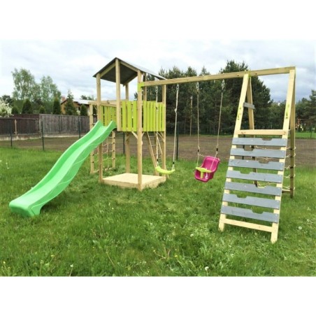 Klassikaline mänguväljak C11 liumäe- ja ronimismooduliga ja kahese kiigega