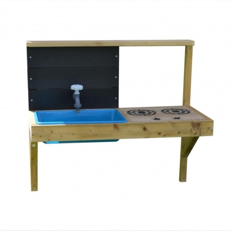 Mängumaja mänguväljak M10 (moodul mängumaja+platvorm+kiik+liumägi) + õueköök + ronimismoodul