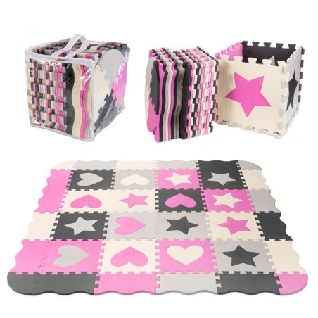 Suur puslematt äärtega, 36 osa, hall/roosa | FreshDesign.ee