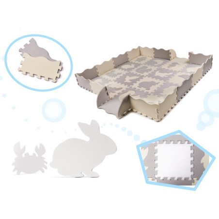 Suur puslematt äärtega, 36 osa, hall/ecru | FreshDesign.ee