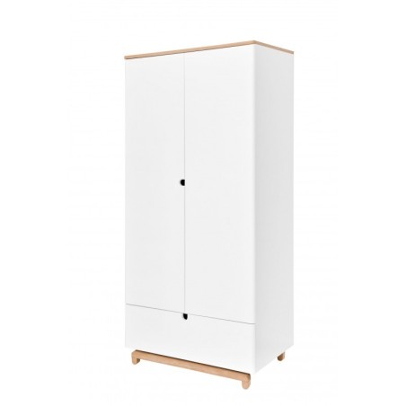 Kaheukseline mahukas riidekapp tamm/valge