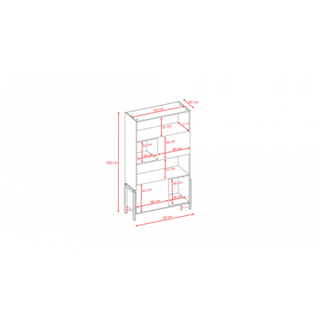 Raamaturiiul valge, 160 x 90cm | FreshDesign.ee