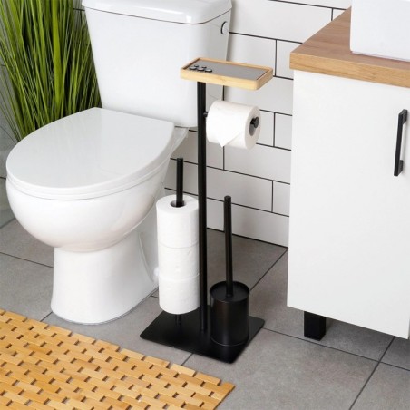 Tualettpaberi alus harjaga, must, 68,5 cm