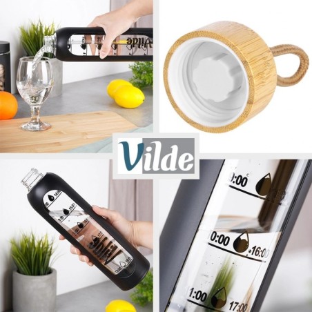 Klaasist veepudel silikoonkaanega, must 1 ... | FreshDesign.ee