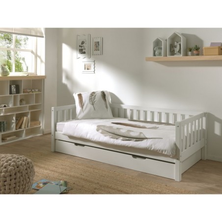 Voodi Fritz 90x200 cm + lisavoodi sahtel, valge | FreshDesign.ee