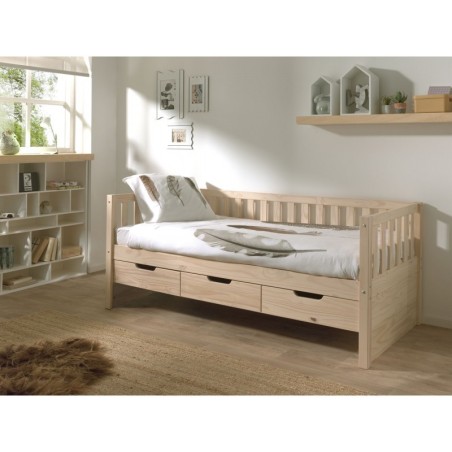 Voodi Fritz 90x200 cm 3 sahtliga, mänd | FreshDesign.ee