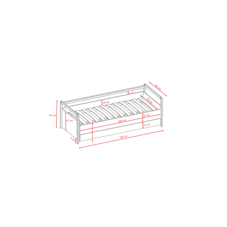 Diivan Victor 80x180 cm, sahtliga, valge