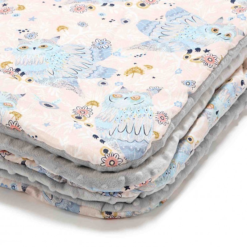 Tekk 110x140 cm, SLEEPY OWLS - LIGHT GREY | FreshDesign.ee