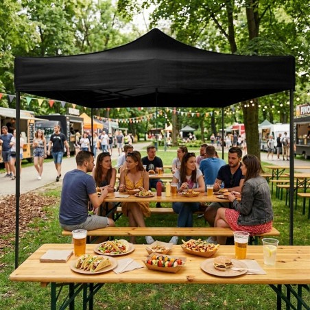 Aiaürituste paviljon automaatne pop-up telk, 3x3 m, must