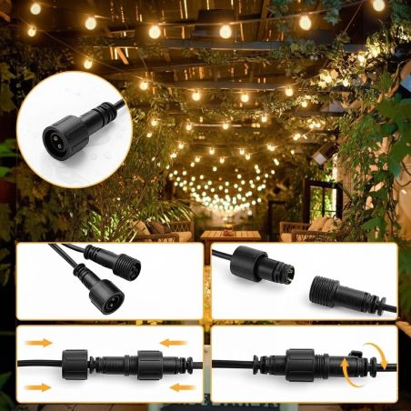 Aiavalgustite vanik kett 25x LED 15 m, 9 režiimi, välisvalgustid 9W