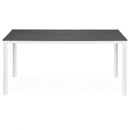 6-kohaline aialaud 156x78 cm polüpuidust mööbel terrassile hall valge