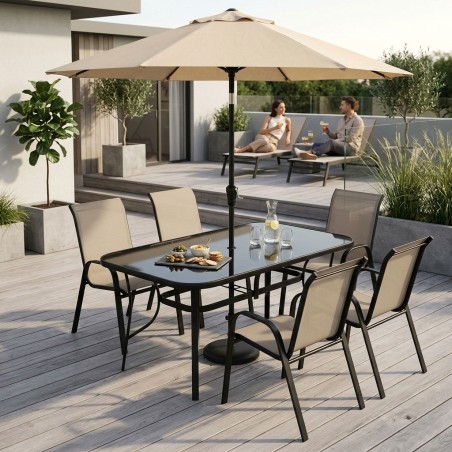 Aialaud 160×90 cm karastatud klaasist päikesevarjuauguga, must