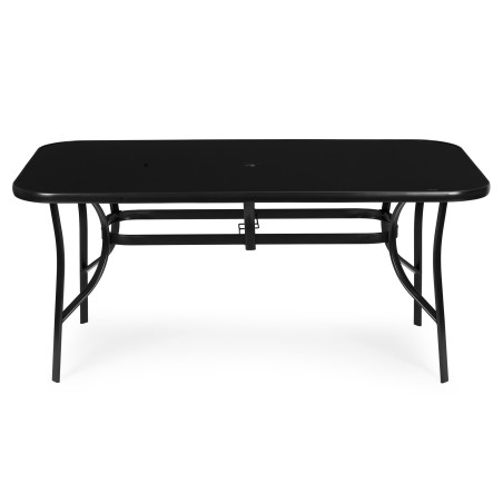 Aialaud 160×90 cm karastatud klaasist päikesevarjuauguga, must