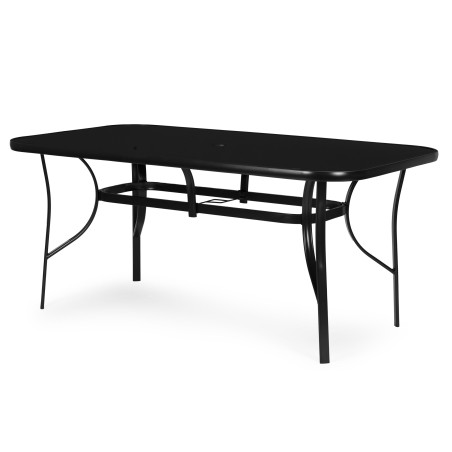 Aialaud 160×90 cm karastatud klaasist päikesevarjuauguga, must