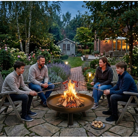 Suur malmist aia lõkkealus 60 cm, ideaalne lõkke tegemiseks