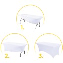 Universaalne lauakate toitlustuslauale 240 cm 8FT White Stretch 