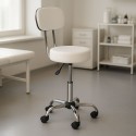 Pööratav seljatoega taburet, reguleeritav meditsiiniline kosmeetiline tool, valge