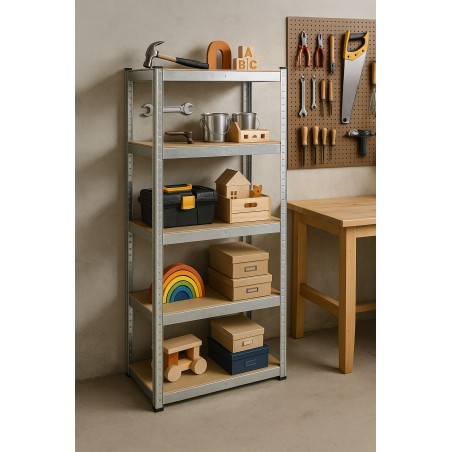 Säilitusriiul 180x90x40 cm tsingitud teras, 5 riiulit, 875 kg Maht 