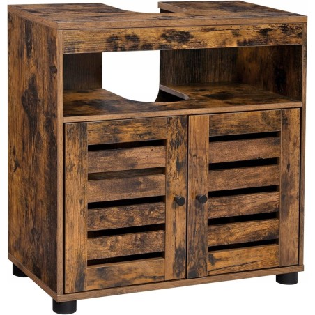 Valamualune vannitoakapp – reguleeritava riiuliga riiul, Rustic Brown