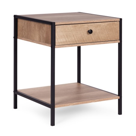 Öökapp sahtli ja riiuliga diivanilaud Hele tammepuust Loft 