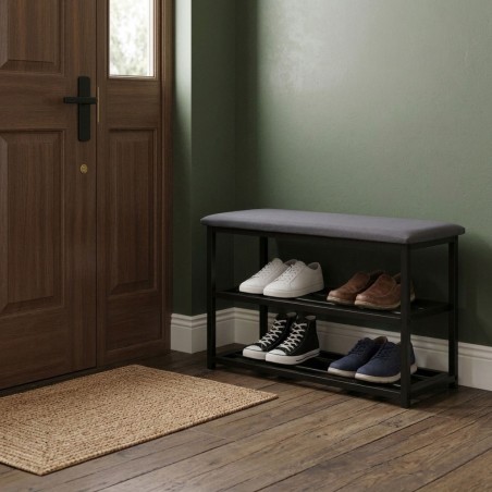 Polsterdatud kingariiul istmega 80 cm, 2 riiulit