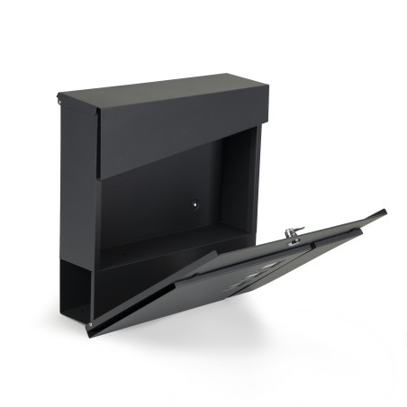 Tsingitud terasest ajalehehoidjaga postkast