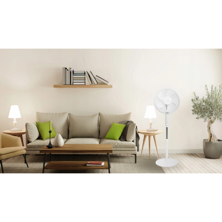 Põrandaventilaator 45 W – 3 režiimi, 5 laba, taimer, kaugjuhtimispult