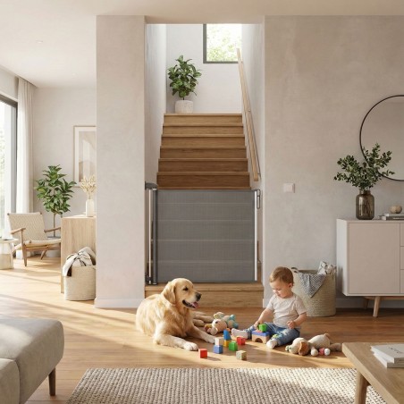 Kaitsev sissetõmmatav turvavärav 160 cm treppidele ja ustele Hall 