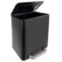 Pedaaliga prügikast, teras, must MUST 20 liitrit | FreshDesign.ee