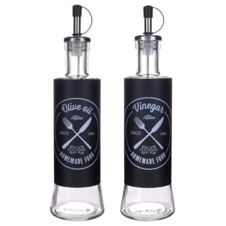 Õli- ja äädikapudelid, must klaas, 300 ml, 2 tk. | FreshDesign.ee