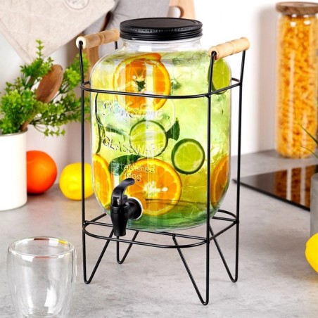 Joogipurk kraani ja alusega, must 5, 5 liitrit