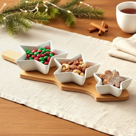 Portselanist suupistekausid kandikul, 4 tk.