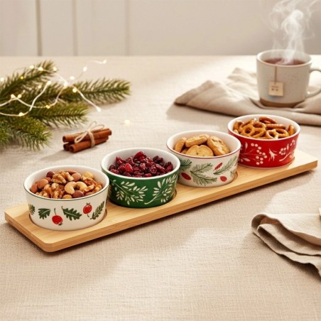 Portselanist suupistekausid kandikul, 5 tk.