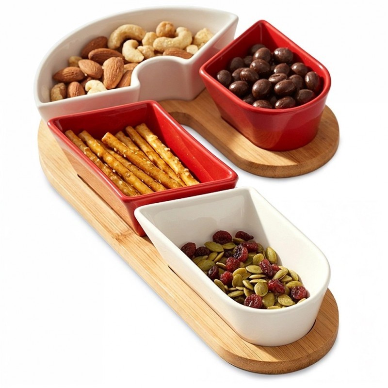 Keraamilised suupistekausid kandikul, 5 tk. | FreshDesign.ee