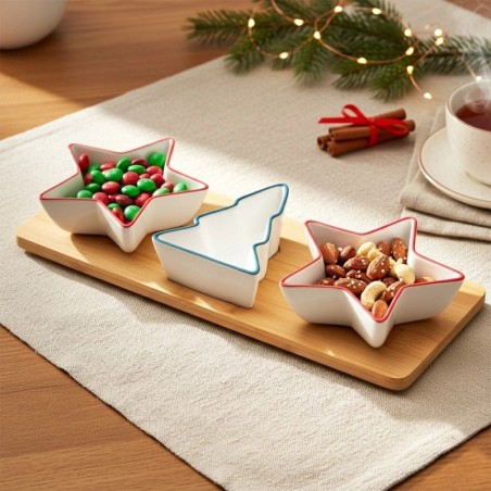 Portselanist suupistekausid kandikul, 4 tk.