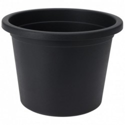 Plastikust aiapott, must, ümmargune, 20 cm