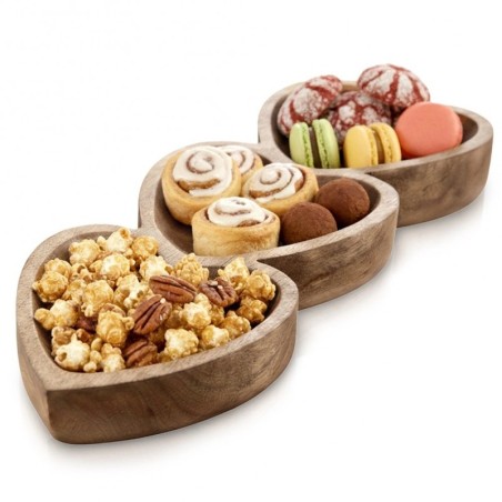 Puidust suupistetaldrik, jagatud südamega,... | FreshDesign.ee