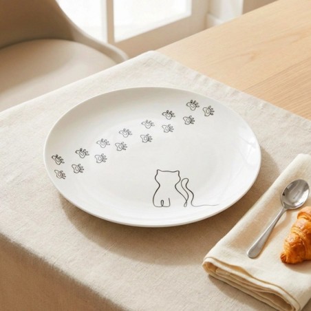 Valgest portselanist magustoidutaldrik CAT, 20,5 cm