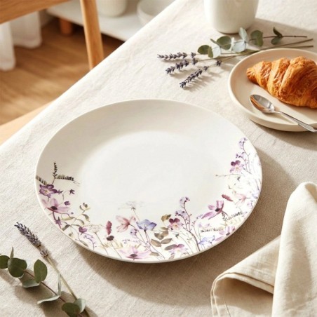 Taldrik, portselanist taldrikud, valge, lilled LOUKA, 27 cm