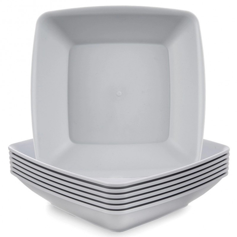 Sügavad plastikust söögitaldrikud, hall SA... | FreshDesign.ee