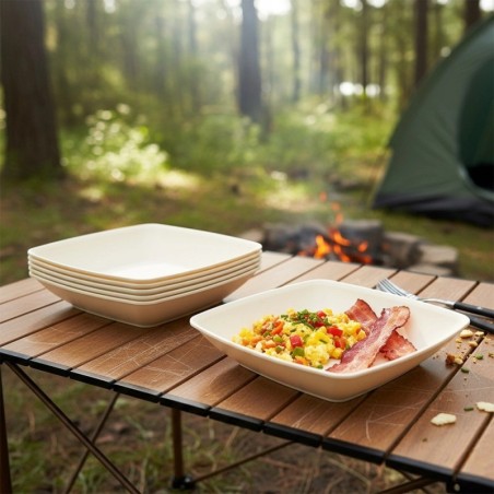 Sügavplastist õhtusöögitaldrikud kreem SANDY 17,5 cm, 500 ml 6 tk.