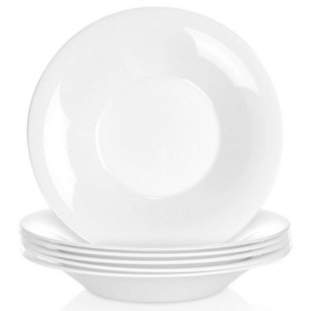 Sügavast klaasist õhtusöögitaldrikud, valg... | FreshDesign.ee