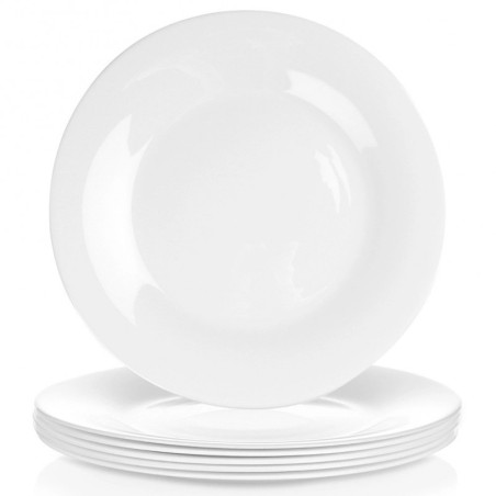 Madalad taldrikud, klaas, valge, 25,5 cm, 6 tk. | FreshDesign.ee