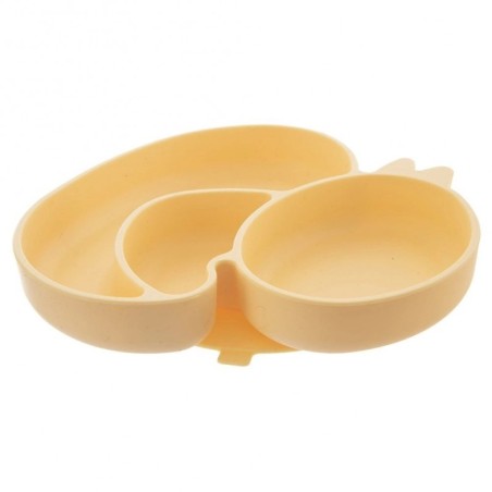 Laste silikoonist jagatud taldrik, kollane... | FreshDesign.ee