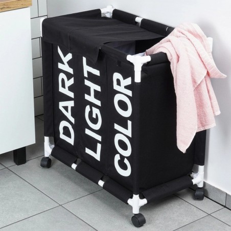 Kolme kambriga ratastel pesukorv 137 liitrit