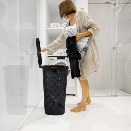 Pesukorv, plastik, must 60 liitrit | FreshDesign.ee