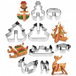 Piparkoogivormid terasest Christmas 3D 8 tk.