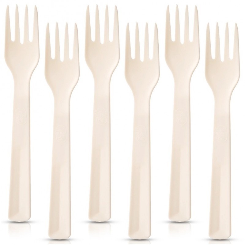 Kreemjas plastikust lauakahvlid SANDY 18 c... | FreshDesign.ee