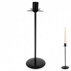 Must metallist küünlajalg 28 cm